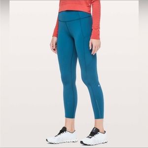 Lululemon Fast & Free High Rise 7/8 Tight II 25", Nulux, Size 10 Carbon Blue
